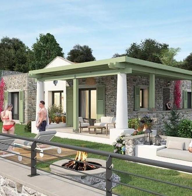 Вилла 5+1 с видом на море в Бодрум