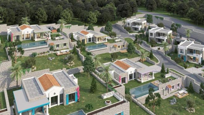 Квартира 2+1 с видом на море в Бодрум