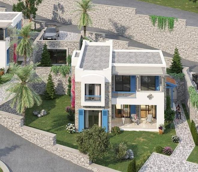 Квартира 3+1 с видом на море в Бодрум