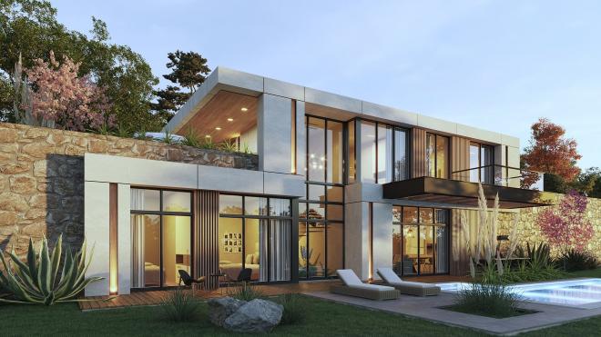 Вилла 4+1 с видом на море в Бодрум