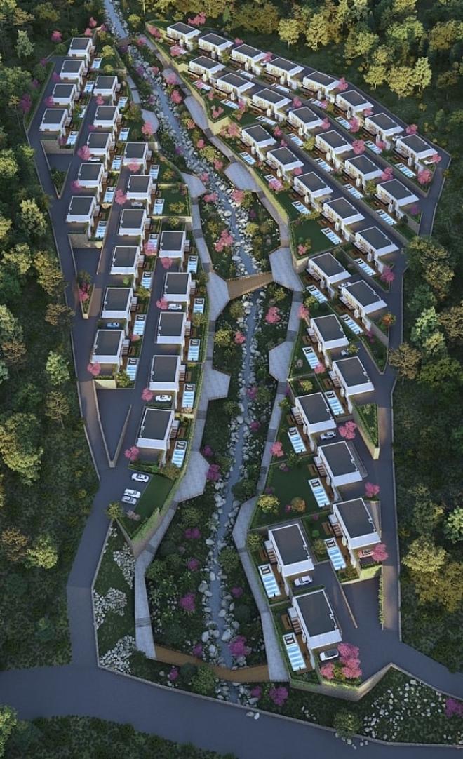 Вилла 4+1 с видом на море в Бодрум