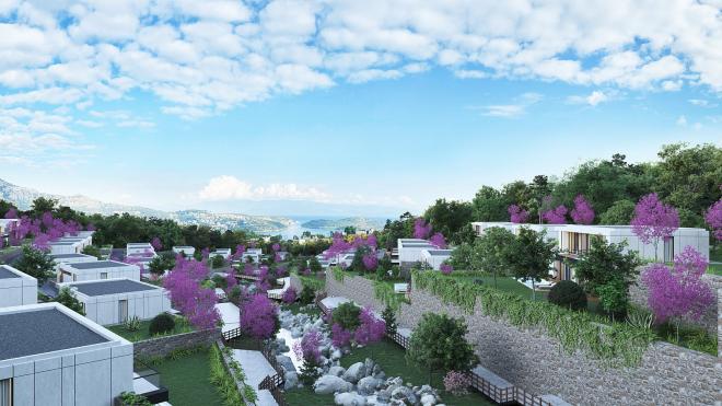 Вилла 4+1 с видом на море в Бодрум