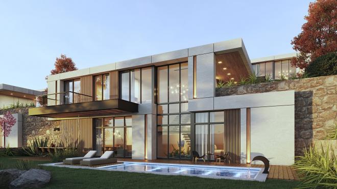 Вилла 4+1 с видом на море в Бодрум