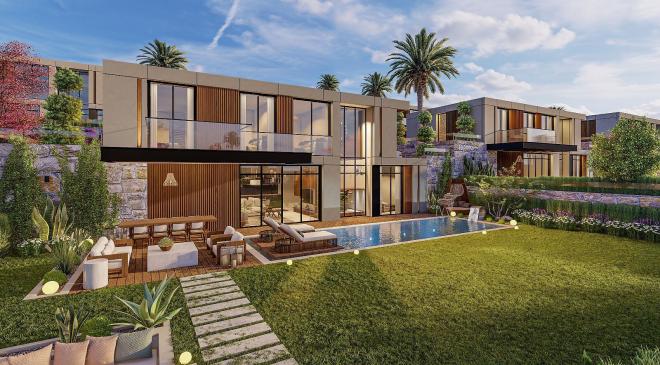 Вилла 4+1 с видом на море в Бодрум