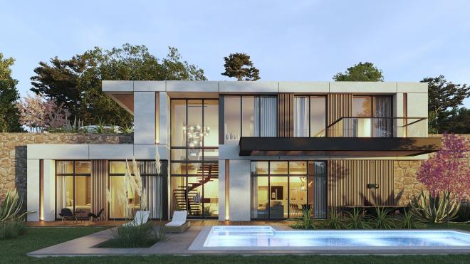 Вилла 4+1 с видом на море в Бодрум