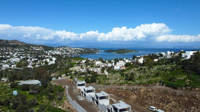 Вилла 4+1 с видом на море в Бодрум