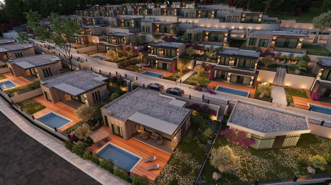 Вилла 3+1 с видом на море в Бодрум