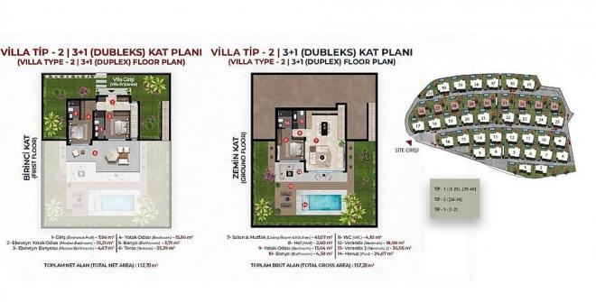 Вилла 3+1 с видом на море в Бодрум
