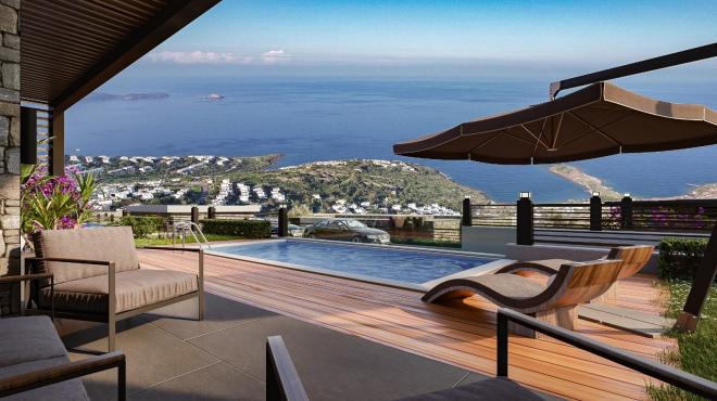 Вилла 3+1 с видом на море в Бодрум