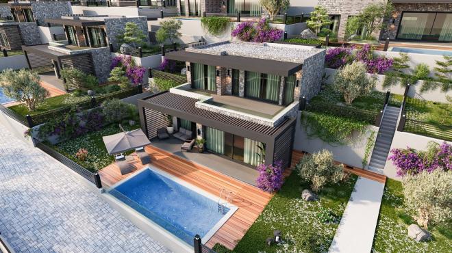 Вилла 3+1 с видом на море в Бодрум