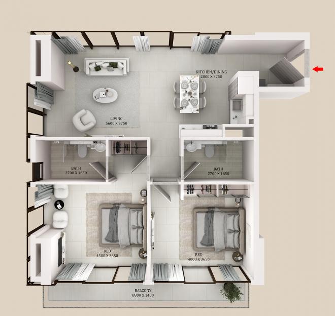 Квартира 0+1 в Дубай