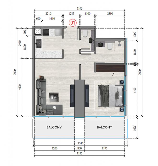 Квартира 0+1 в Дубай