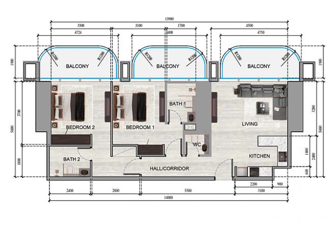 Квартира 0+1 в Дубай