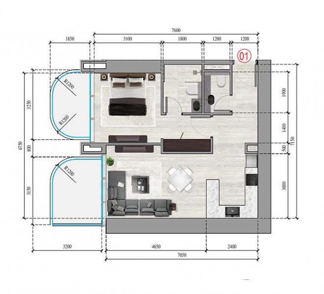 Квартира 0+1 в Дубай