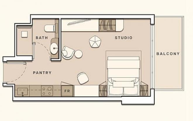 Квартира 0+1 в Дубай