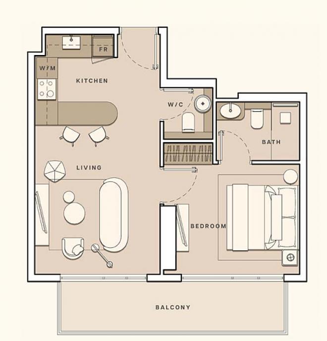 Квартира 0+1 в Дубай