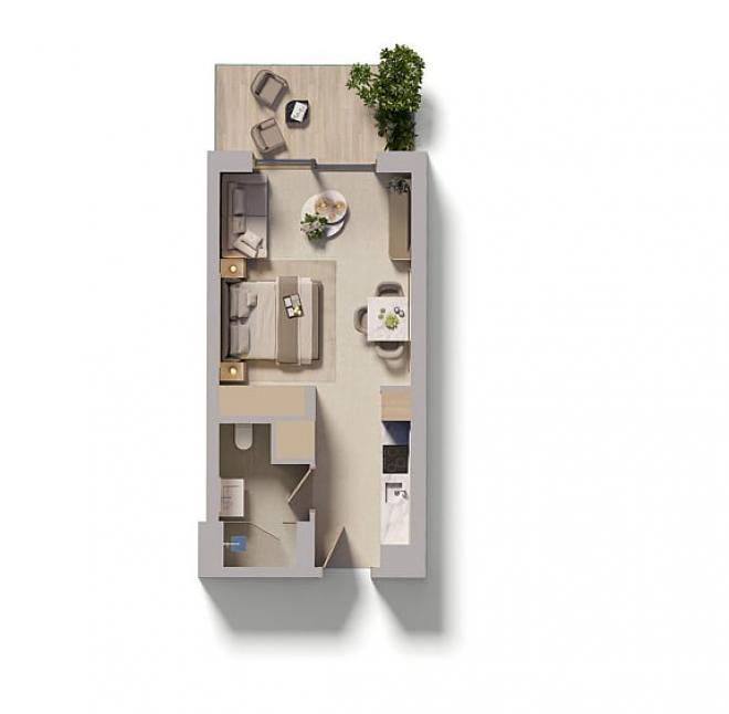 Квартира 0+1 в Дубай