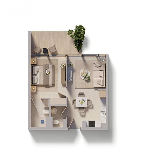 Квартира 0+1 в Дубай