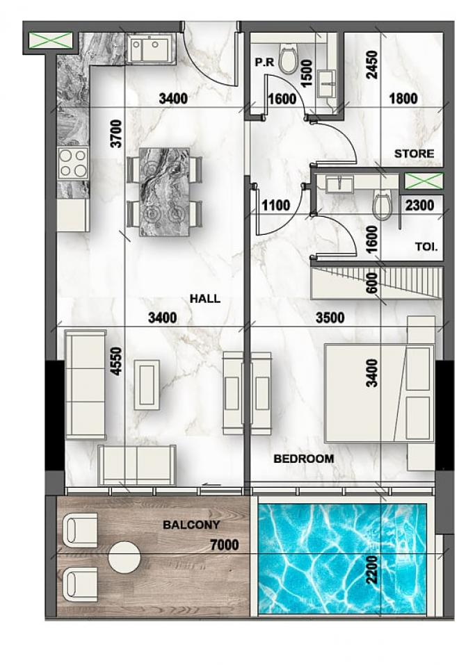 Квартира 0+1 в Дубай