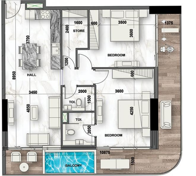 Квартира 0+1 в Дубай