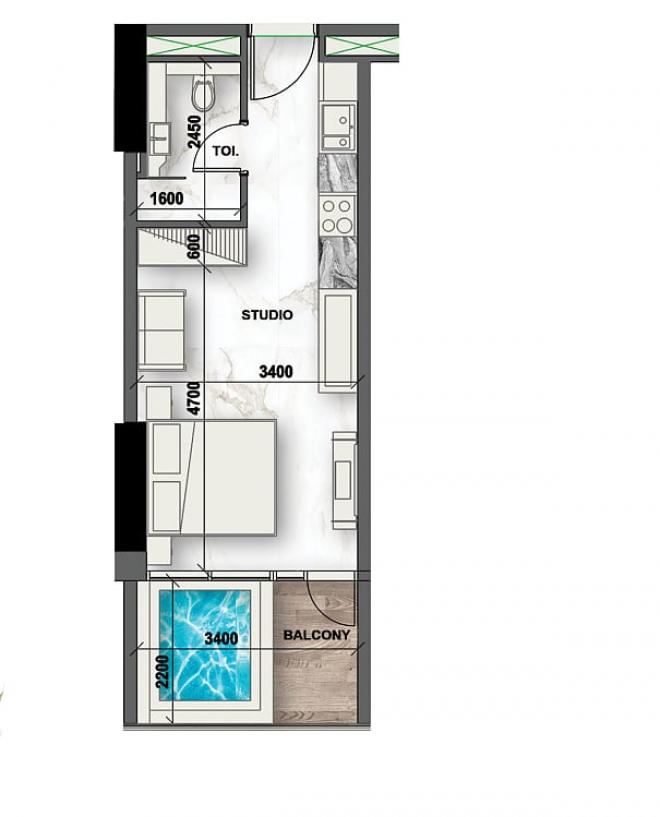 Квартира 0+1 в Дубай