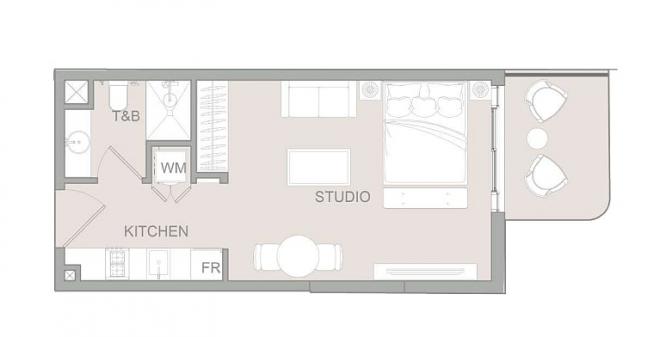 Квартира 0+1 в Дубай