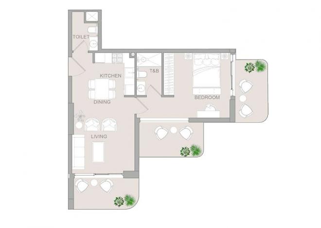 Квартира 1+1 в Дубай