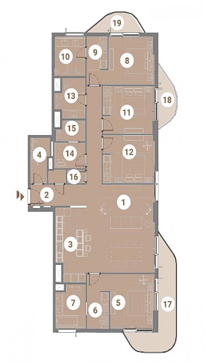 Квартира 0+1 в Дубай