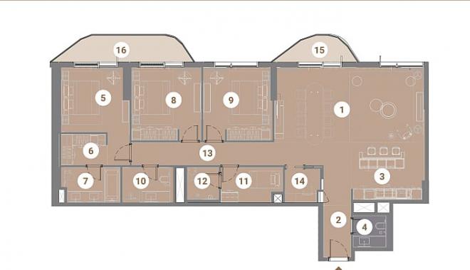 Квартира 0+1 в Дубай
