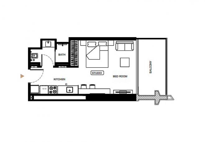 Квартира 0+1 в Дубай