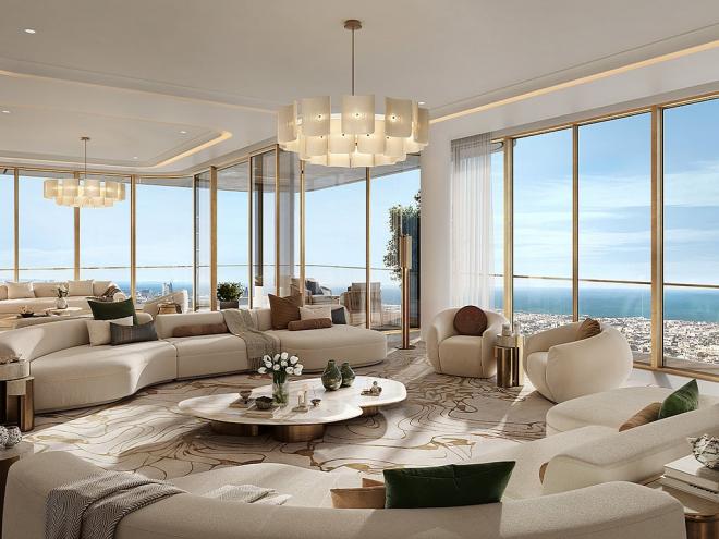 Дюплекс 5+1 с видом на море в Дубай