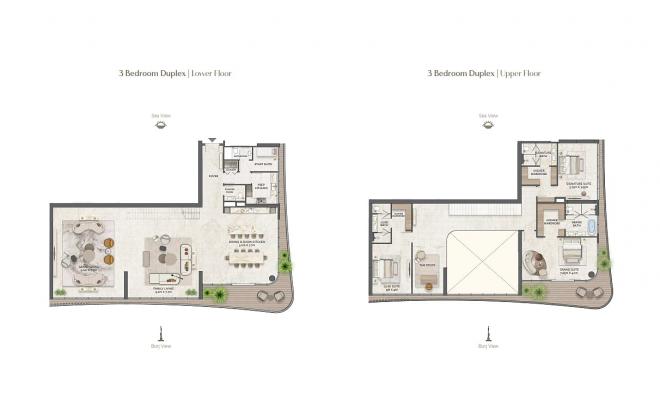 Дюплекс 5+1 с видом на море в Дубай