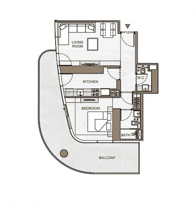 Квартира 0+1 в Дубай