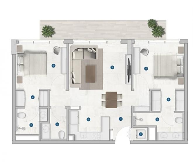 Квартира 2+1 в Дубай