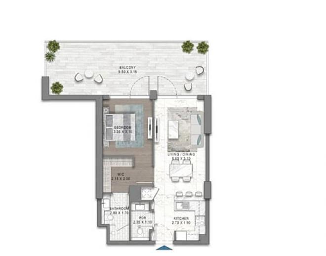 Квартира 2+1 в Дубай