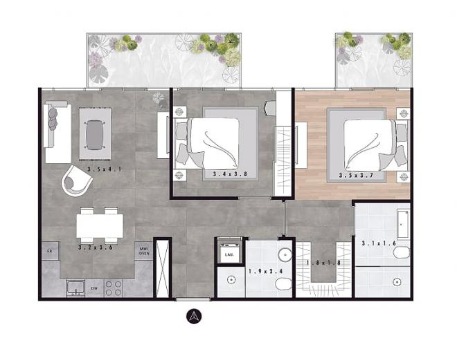 Пентхаус 2+1 в Дубай