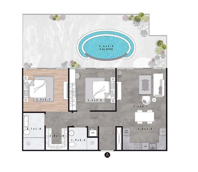 Пентхаус 2+1 в Дубай