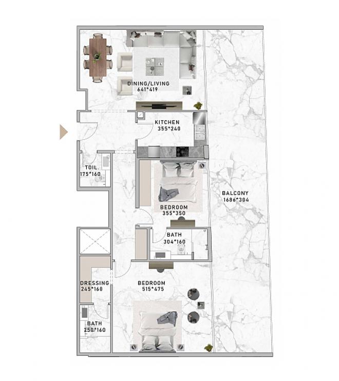 Квартира 0+1 в Дубай