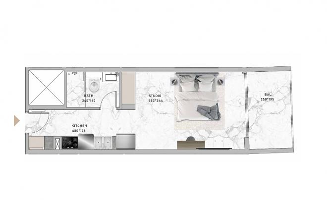 Квартира 0+1 в Дубай