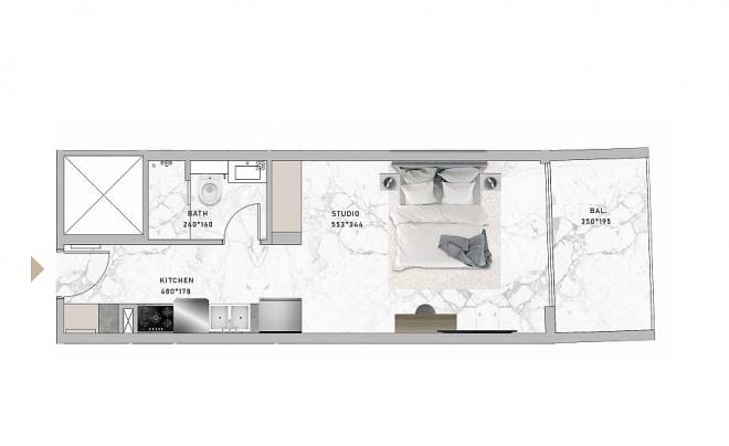 Квартира 1+1 в Дубай