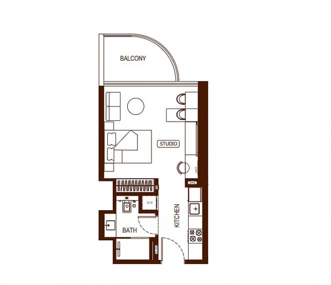 Квартира 0+1 в Дубай
