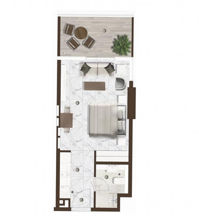 Квартира 0+1 в Дубай