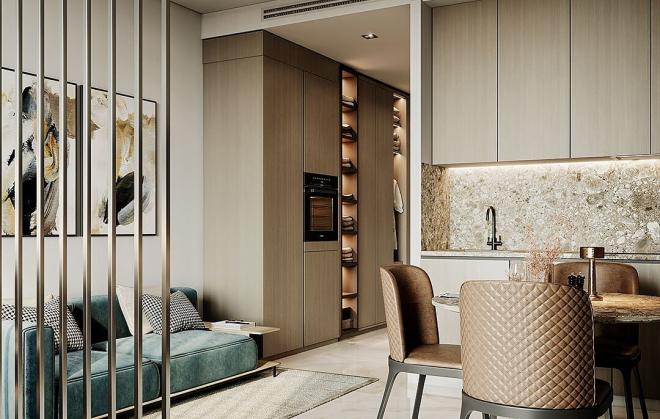 Квартира 0+1 с видом на море в Дубай