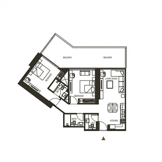 Квартира 0+1 в Дубай