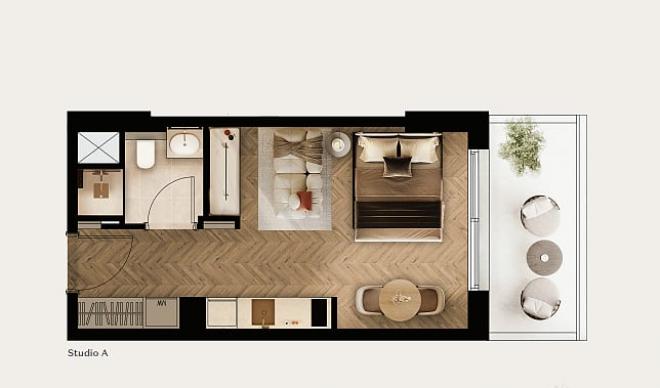 Квартира 1+1 в Дубай