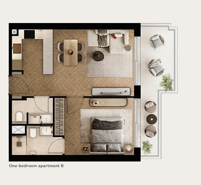 Квартира 2+1 в Дубай