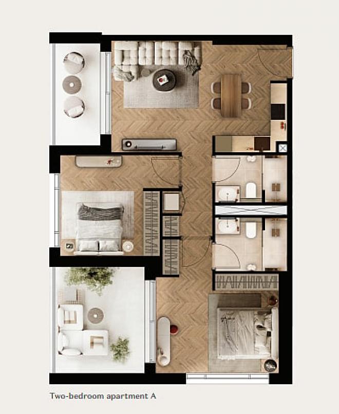 Квартира 2+1 в Дубай