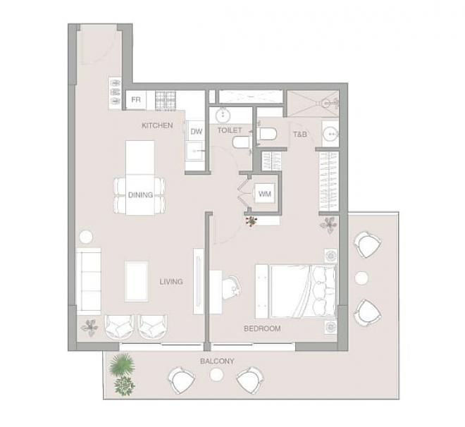 Квартира 0+1 в Дубай