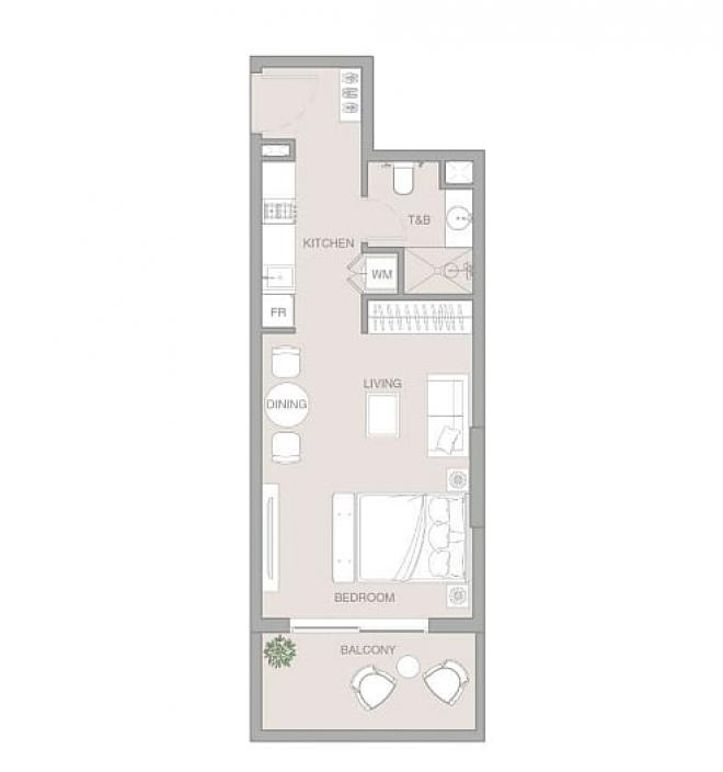 Квартира 1+1 в Дубай