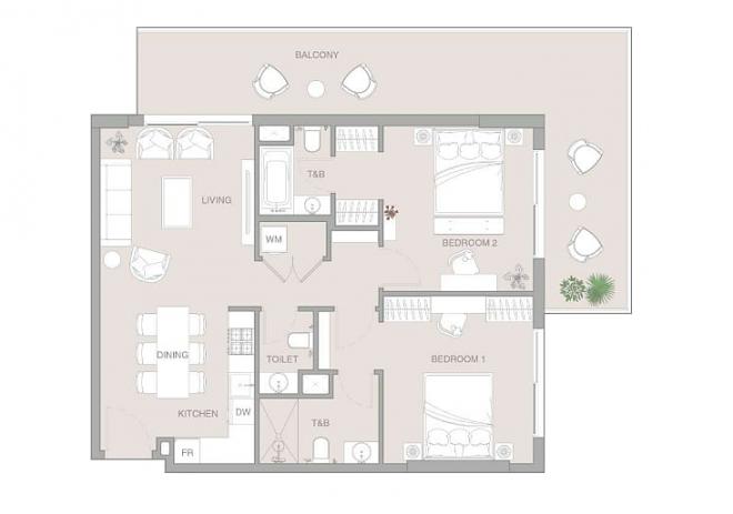 Квартира 1+1 в Дубай